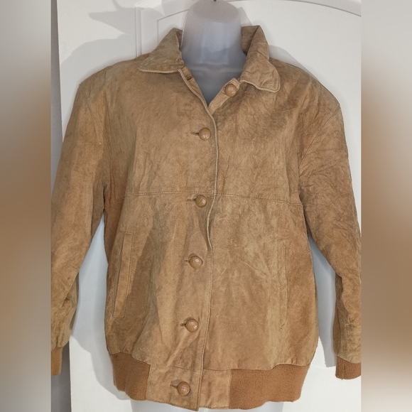 Vintage Tan HUNT CLUB Leather Coat (#1,206) - Picture 1 of 12